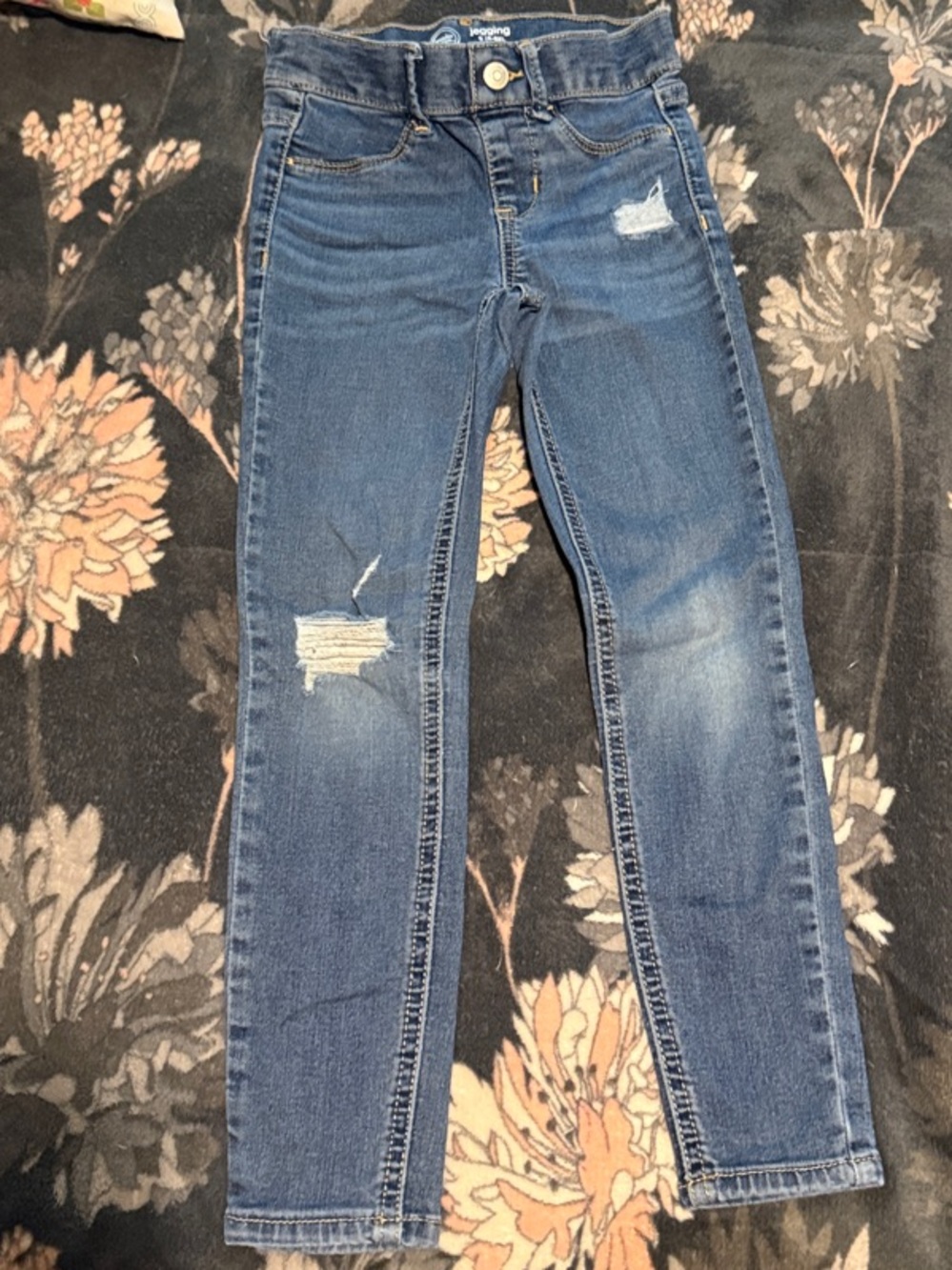 Justice Medium Blue Distressed Skinny Jeans